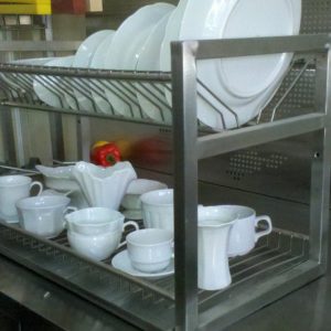 фотография Полиця для сушіння посуду нержавійка відкрита (800x300x350мм)